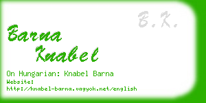 barna knabel business card